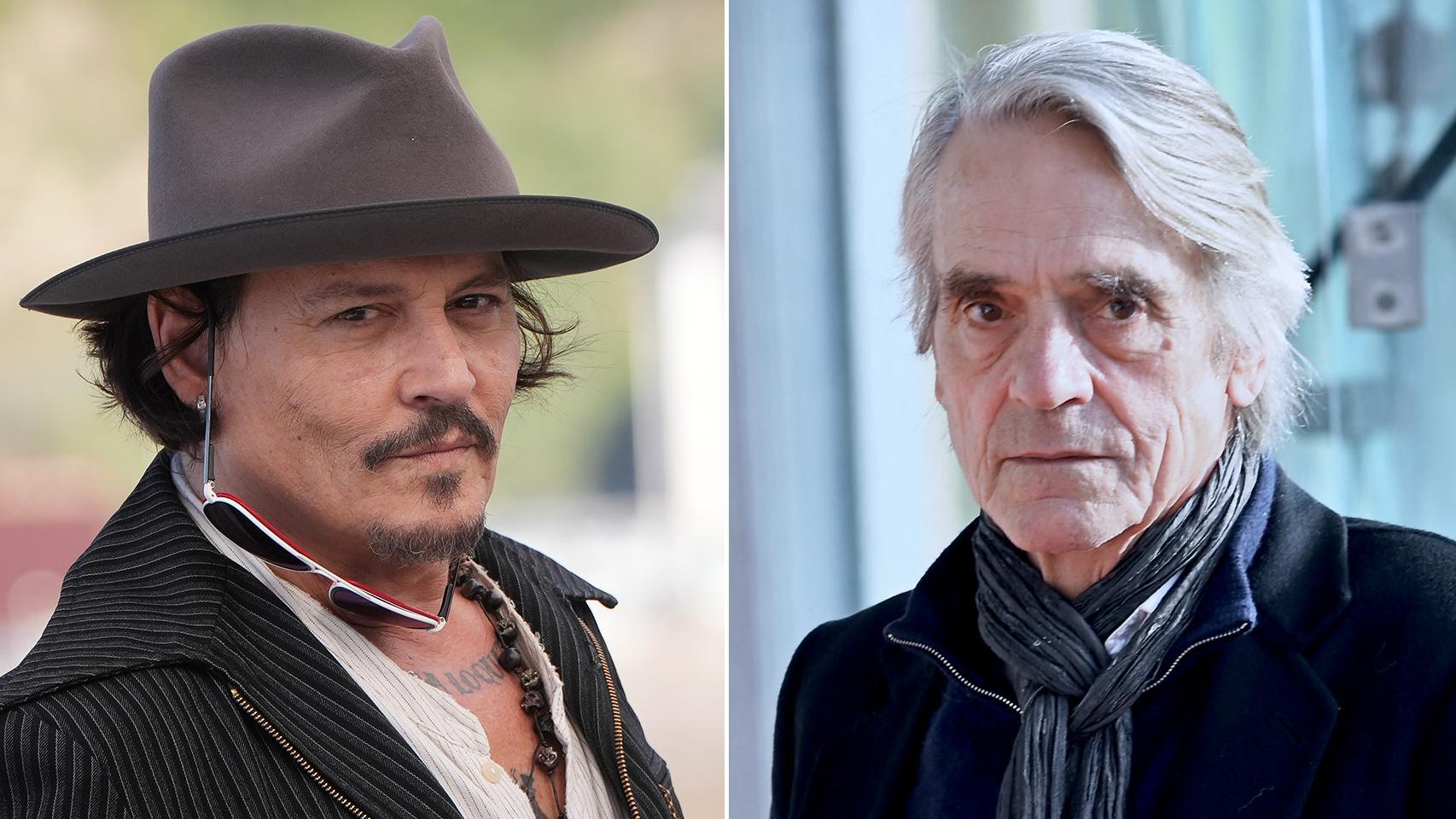 A la izquierda, Johnny Depp el 24 de septiembre en el Festival de San Sebastián. Foto: Raúl Terrel/Europa Press. A la derecha, Jeremy Irons en el festival Series Mania de Lille (Francia) el pasado 19 de marzo. Foto: Castel Franck/ABACA