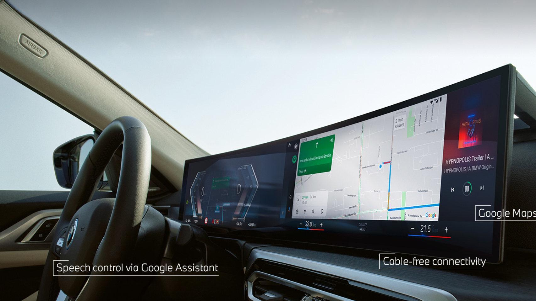 Interior de un BMW con Android Auto