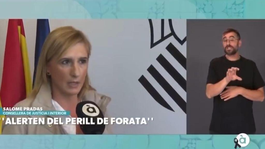 Salomé Pradas en su intervención en À Punt.