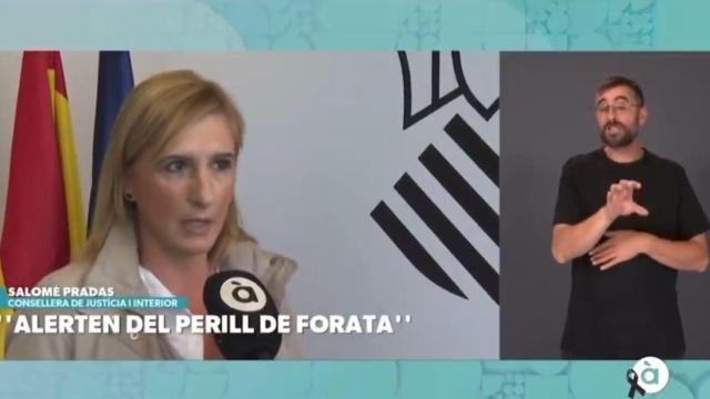 Salomé Pradas en su intervención en À Punt.