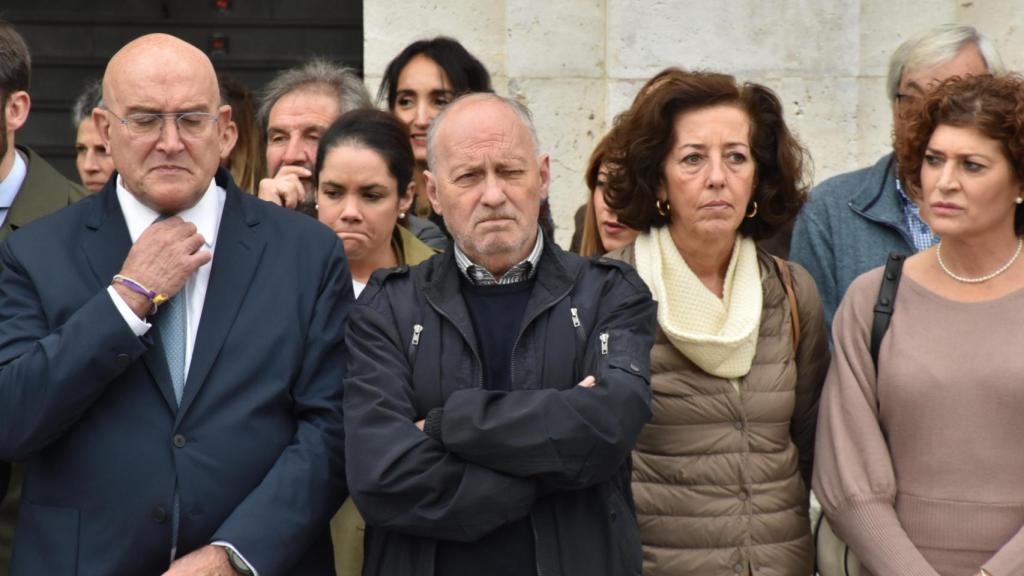 El secretario general de UGT en Castilla y León, Faustino Temprano (c), en Valladolid