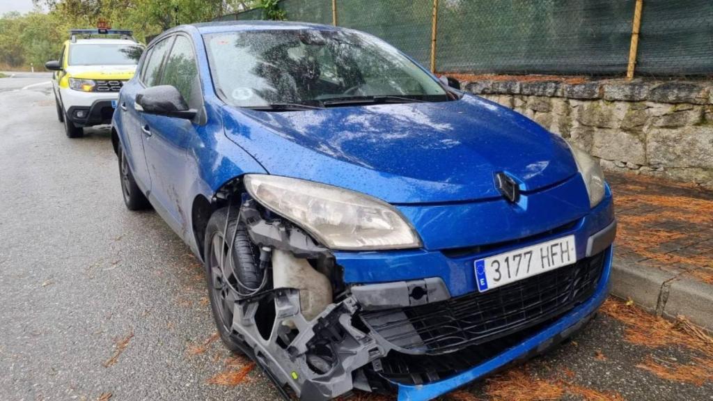 Uno de los coches siniestrados.