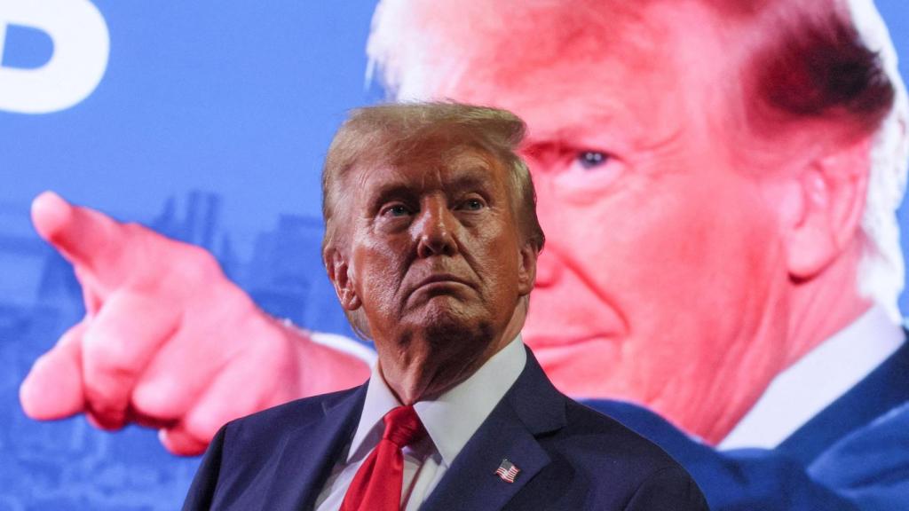 El presidente electo de Estados Unidos, Donald Trump, durante un mitin en Van Andel Arena.