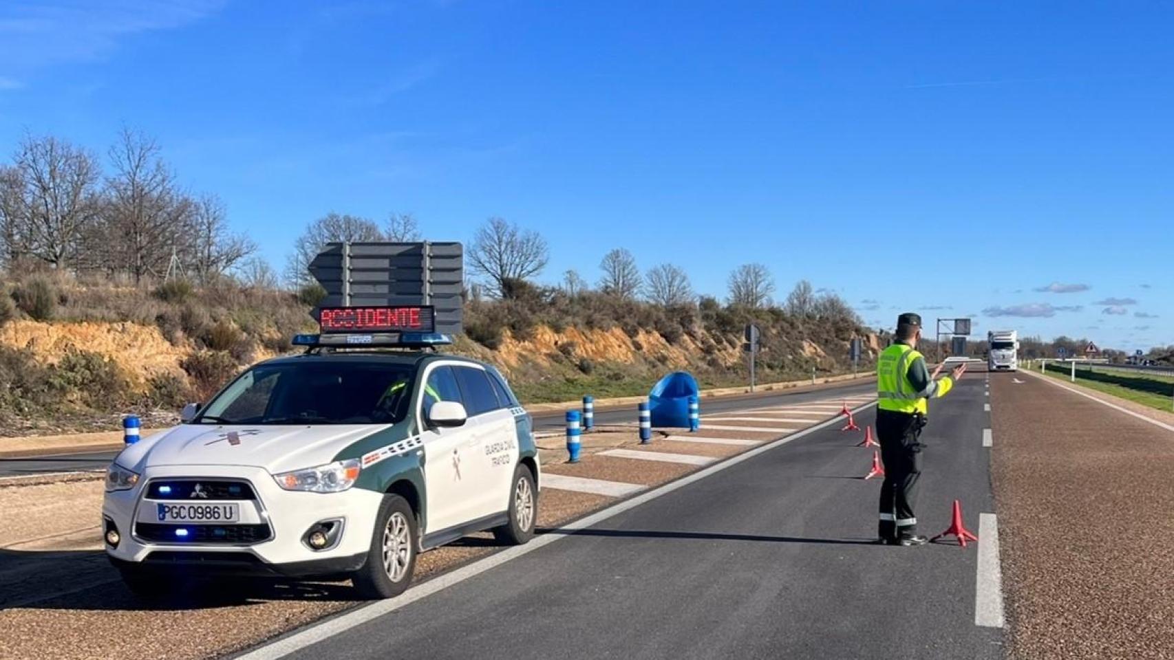 Control de carretera de la Guardia Civil de Zamora