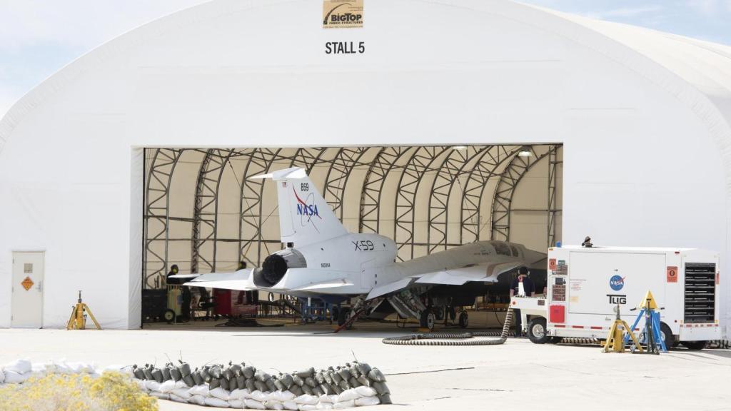 Avión X-59 en las instalaciones de Lockheed Martin en California