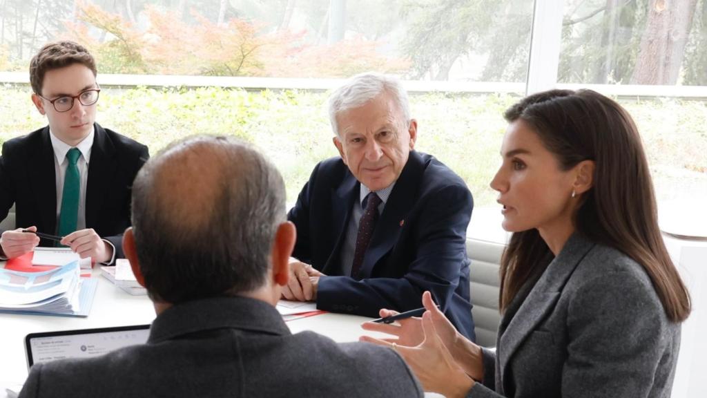 La reina Letizia durante su reunión con varias organizaciones sociales para conocer su labor durante la dana, a 9 de noviembre de 2024, en el Palacio de la Zarzuela, en Madrid, España.