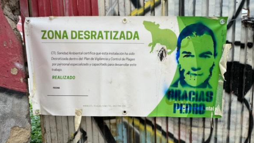 Pintada a favor de Pedro Sánchez