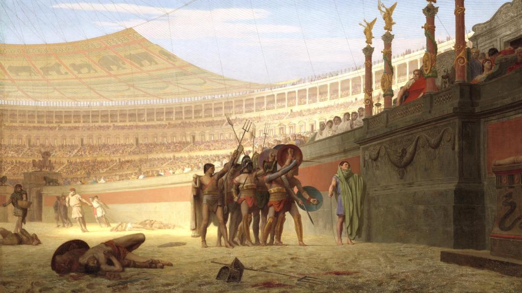 Jean-Léon Gérôme, 1859: 'Ave Caesar morituri te salutan'.