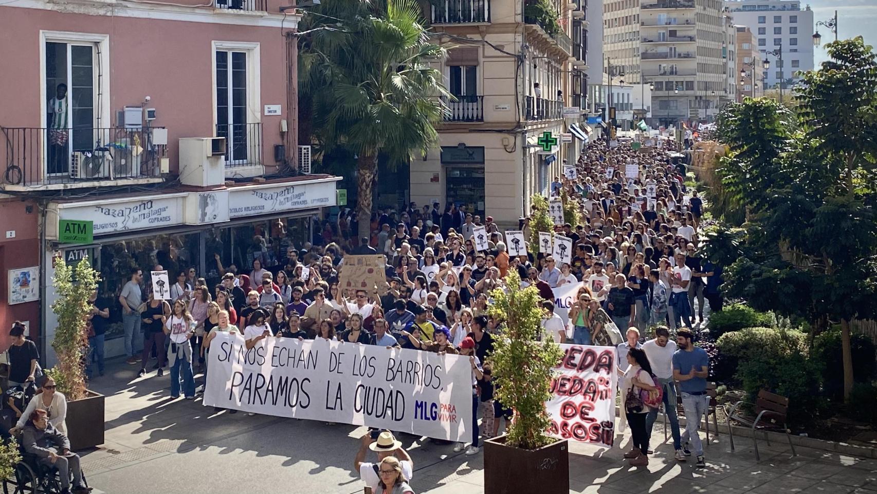 Protesta de vecinos de Málaga por el alto precio de la vivienda el pasado 9 de noviembre.