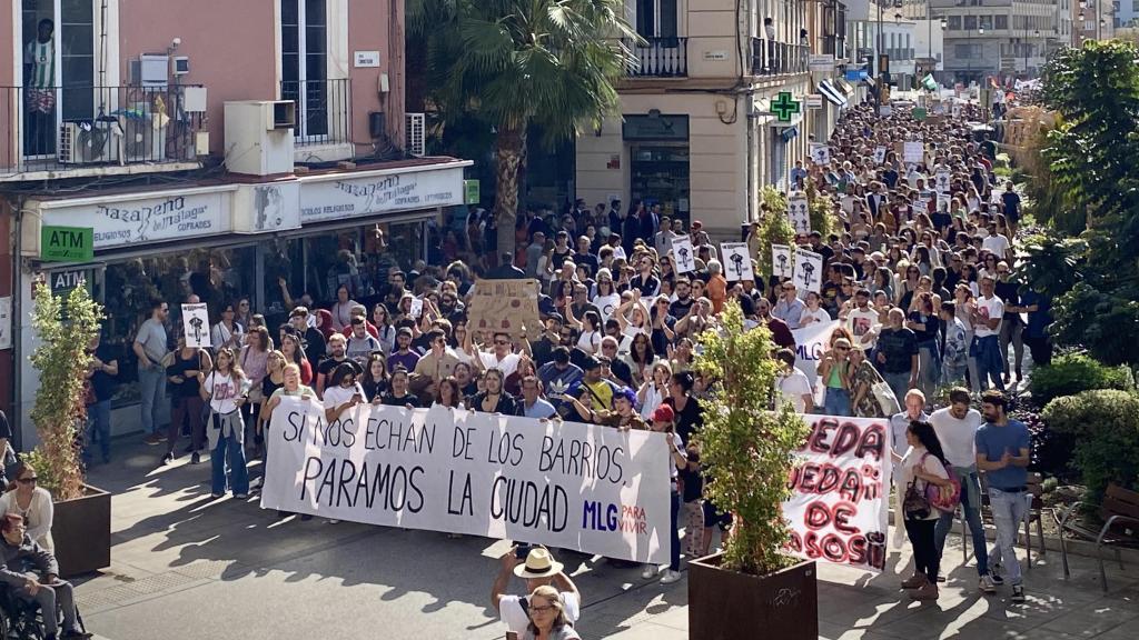 Protesta de vecinos de Málaga por el alto precio de la vivienda el pasado 9 de noviembre.