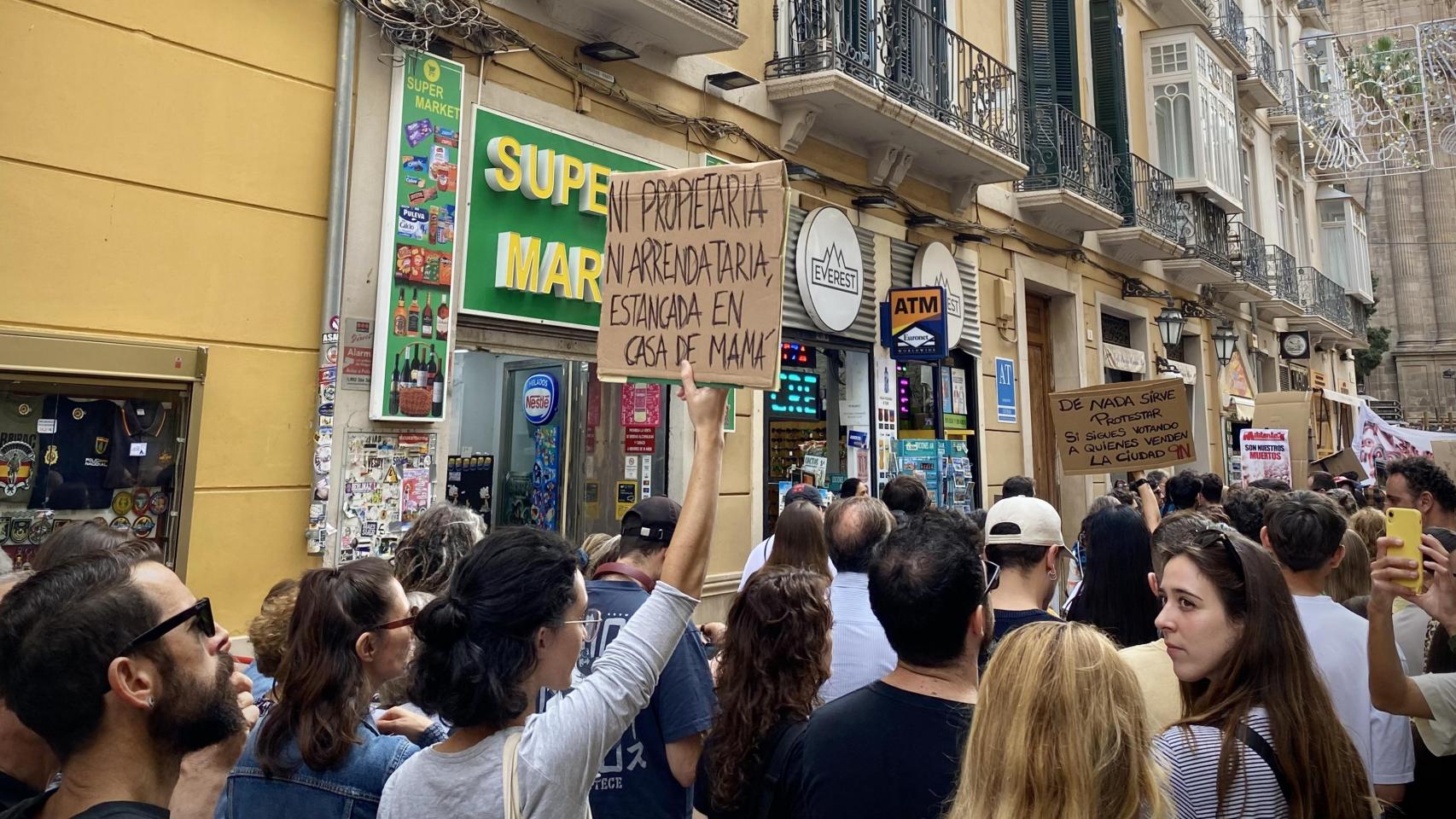 Una protesta en Málaga por la dificultad de acceso a la vivienda.