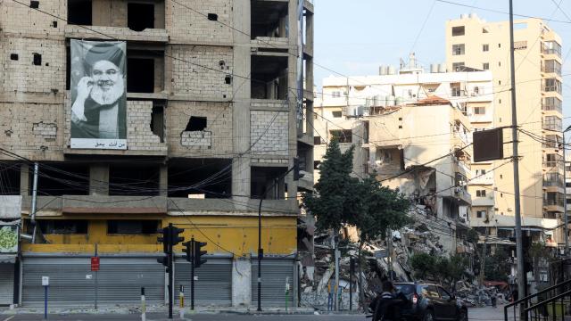 Edificios bombardeados en los suburbios del sur de Beirut, en el Líbano.