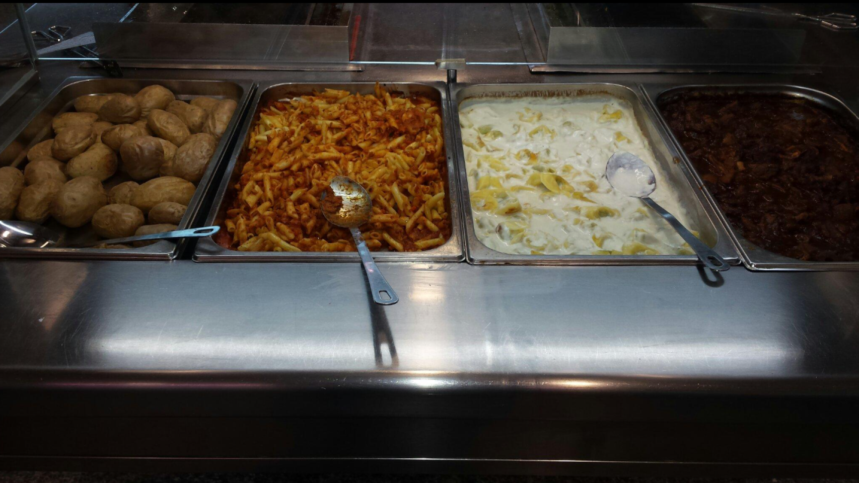 Las vitrinas del restaurante.