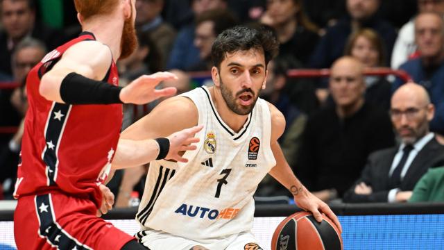 Facu Campazzo, en el partido Olimpia Milan - Real Madrid de Euroliga