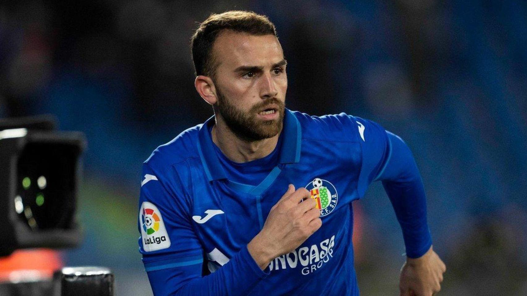 Borja Mayoral, durante un partido con el Getafe.