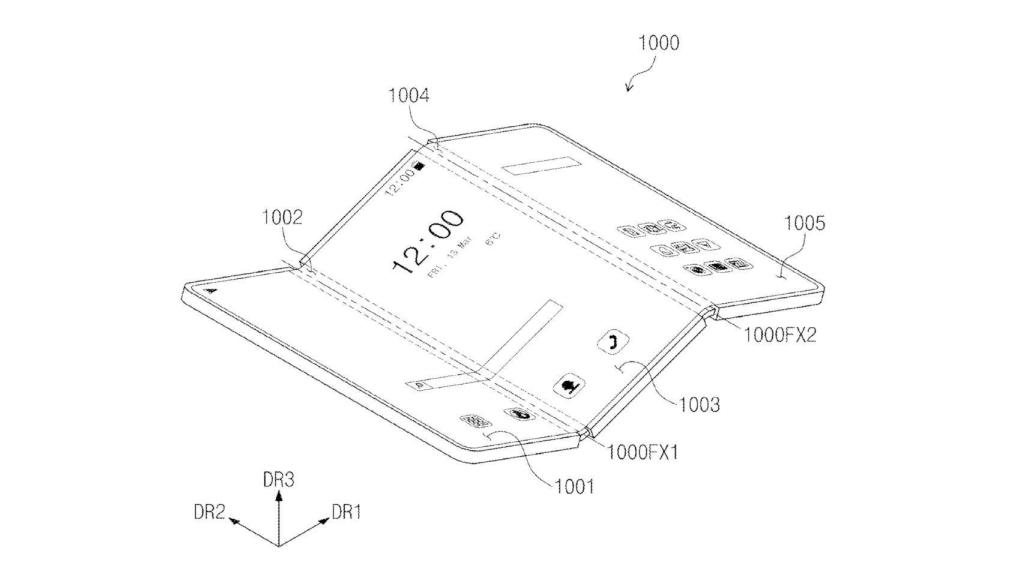 Patente del móvil plegable triple de Samsung