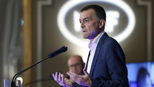 El coordinador federal de Izquierda Unida, Antonio Maíllo, en una conferencia en Madrid, el pasado mes de noviembre.