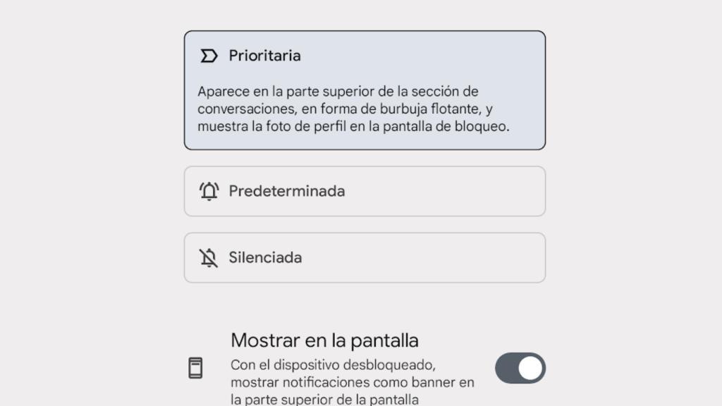 Notificaciones prioritarias