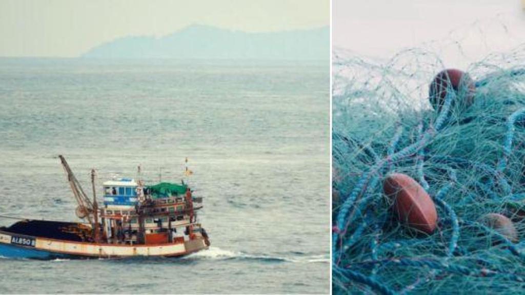 Barco pesquero y redes de pesca, imágenes del vídeo promocional del proyecto 'Rheonet'