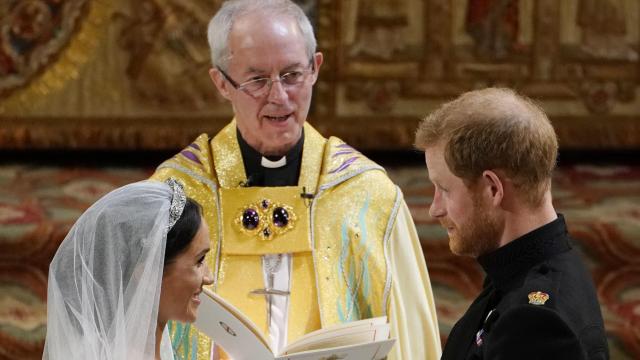 Justin Welby en la boda de Harry y Meghan Markle.