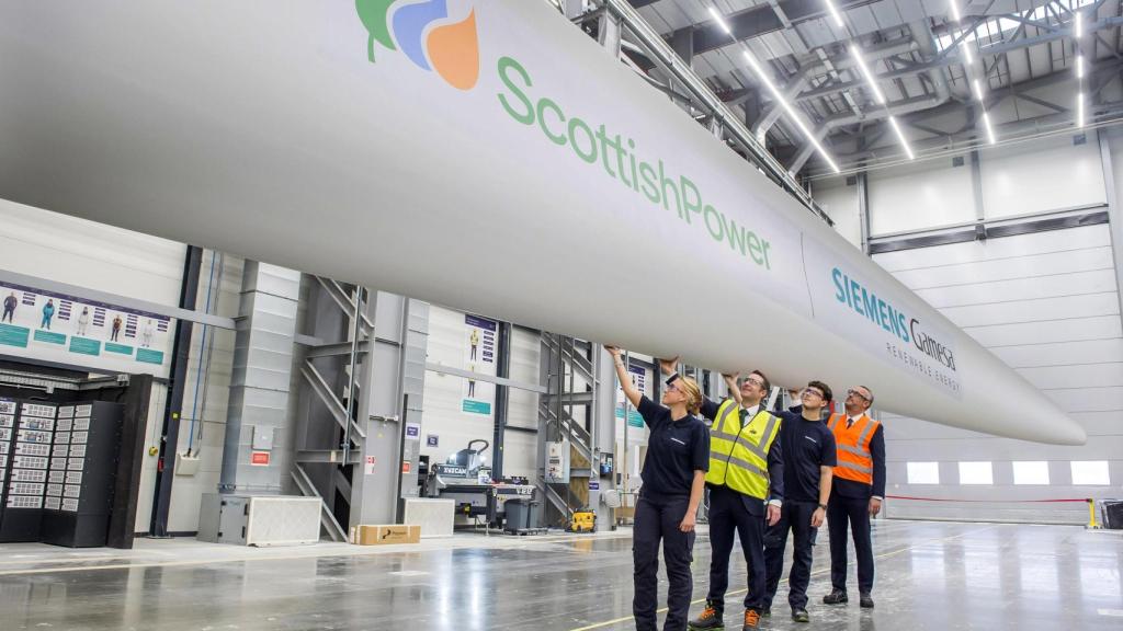 Pala de un aerogenerador marino de ScottishPower y Siemens Gamesa