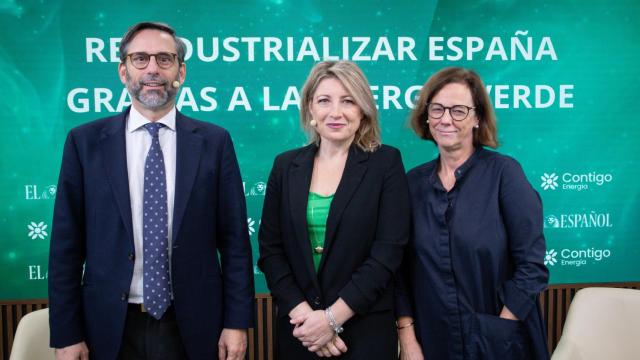 Jorge González, vicepresidente del Grupo Gesternova y Ana Luisa Mínguez, socia de ACE (Asociación de Consumidores de Electricidad), en la jornada de El Español 'Reindustrializar España gracias a la energía verde'