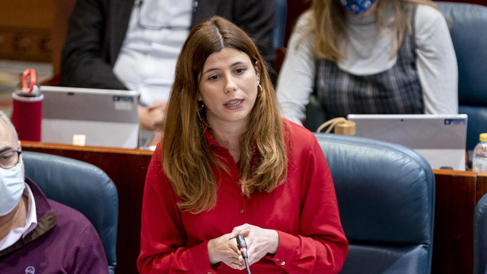 La diputada de Más Madrid, Loreto Arenillas Gómez, en una sesión del pleno de la Asamblea de Madrid en 2022.