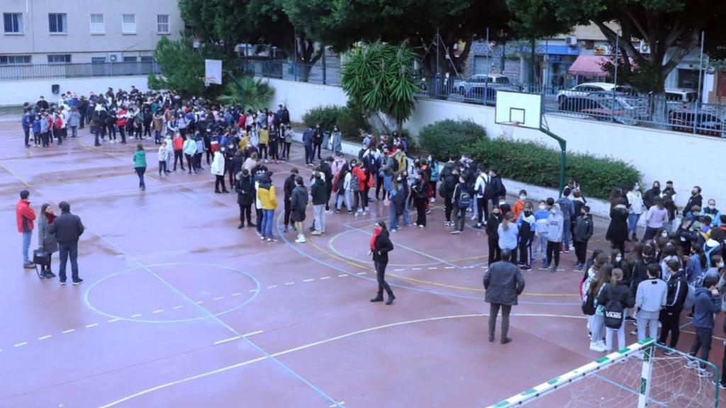 Alumnos en un instituto de Málaga.