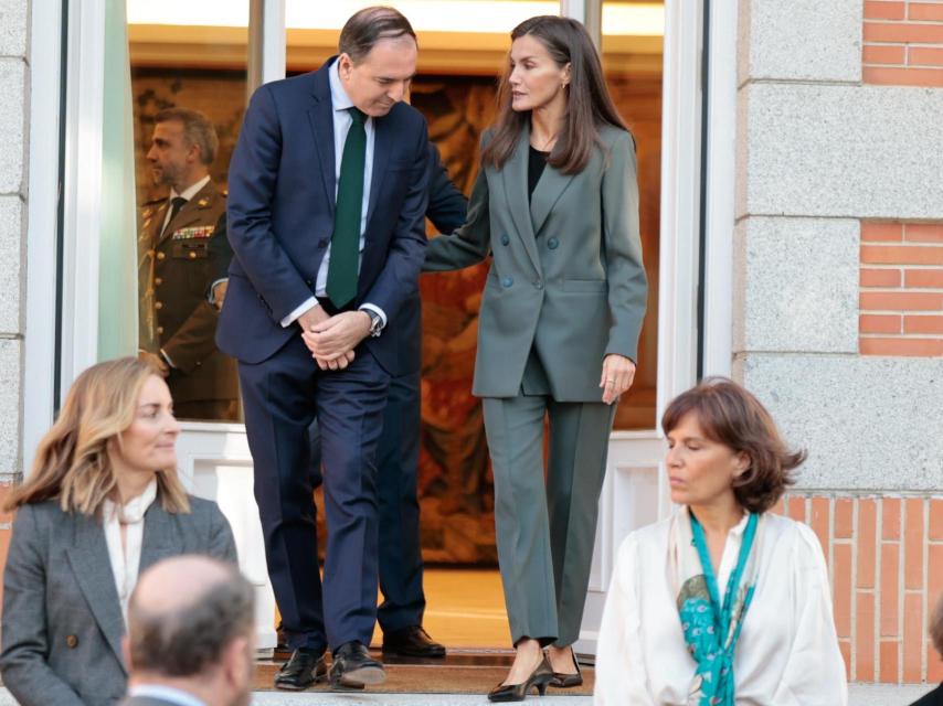 La Reina, en Zarzuela en su primera audiencia del día.