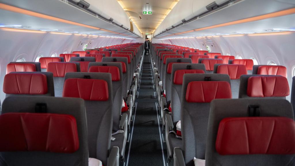 Interior del avión de Iberia A321XLR.