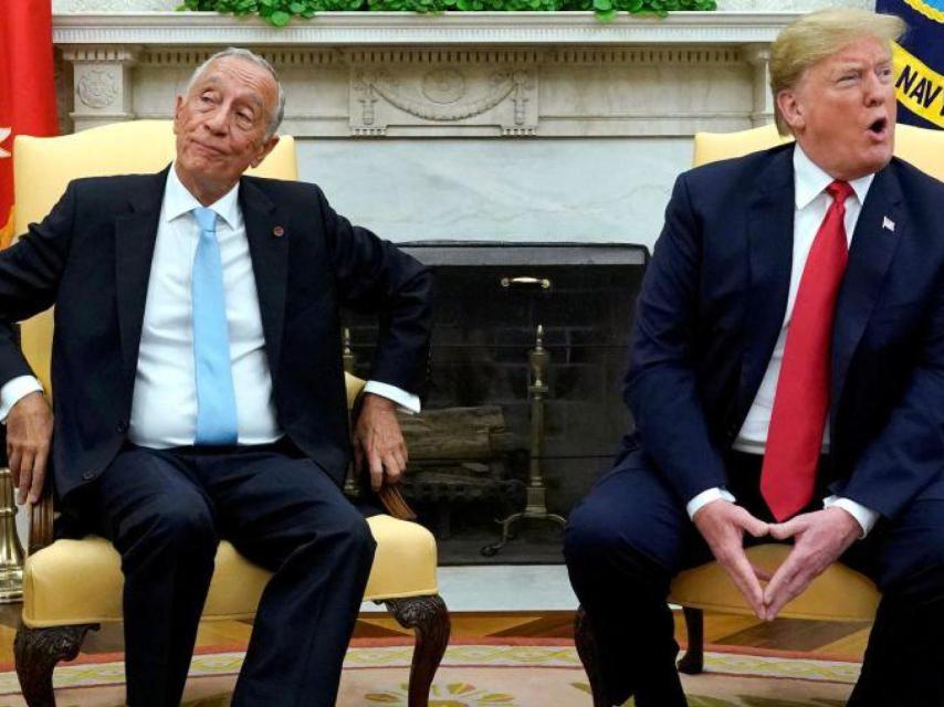 El presidente de Portugal, Marcelo Rebelo de Sousa, junto a su homólogo estadounidense Donald Trump, en 2018 en la Casa Blanca.