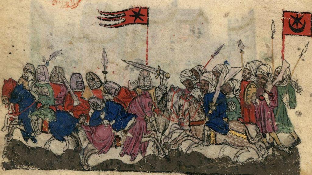 Ilustración de la batalla de Yarmuk. Hacia 1310 – 1325.