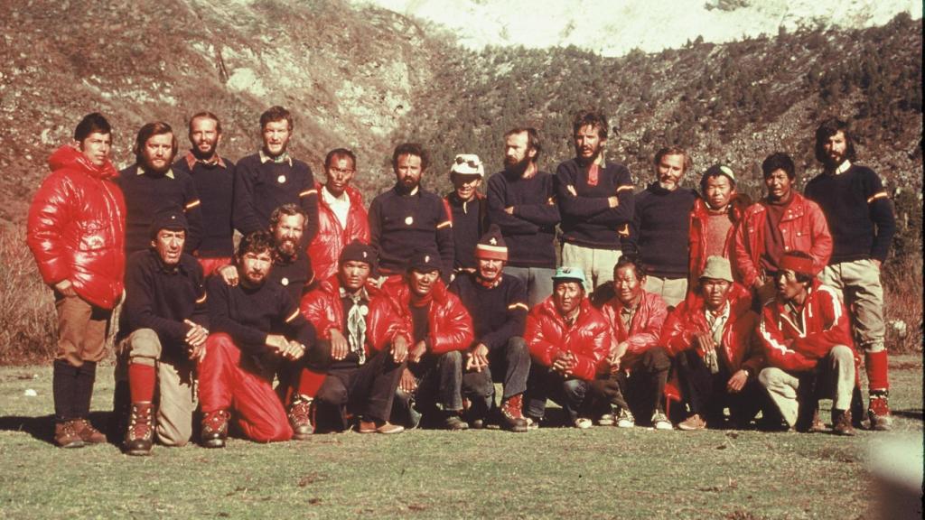 Expedicionarios españoles en el Manaslu en 1975.