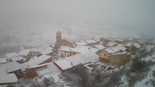 Imagen en directo de Teruel nevado.