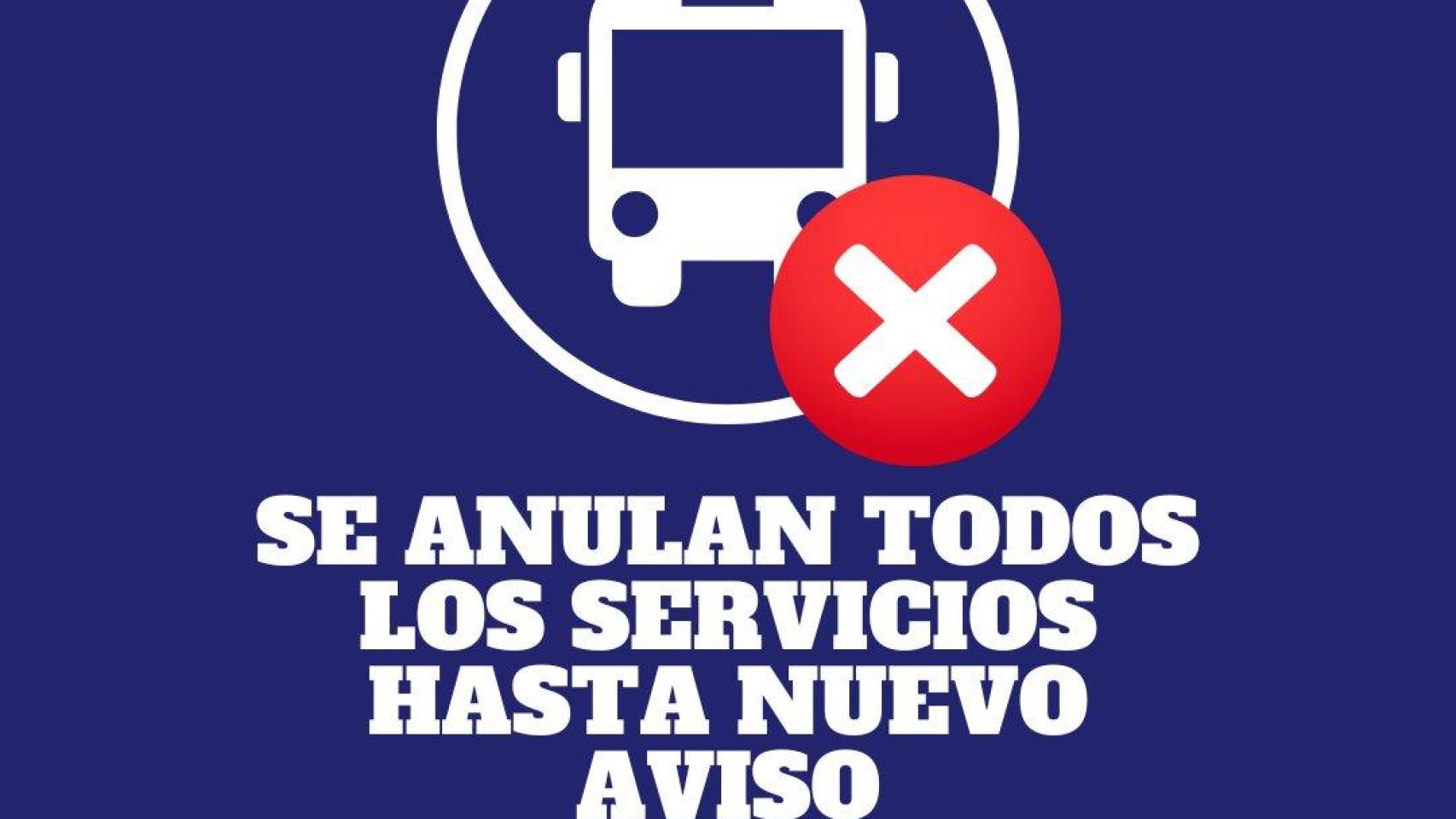 La EMT suspende todos sus servicios.