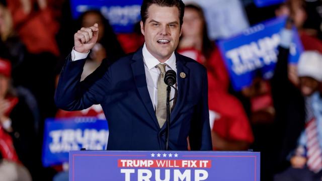 Matt Gaetz, durante un mitin de apoyo a Donald Trump.