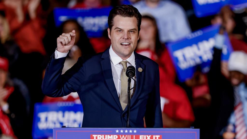 Matt Gaetz, durante un mitin de apoyo a Donald Trump.