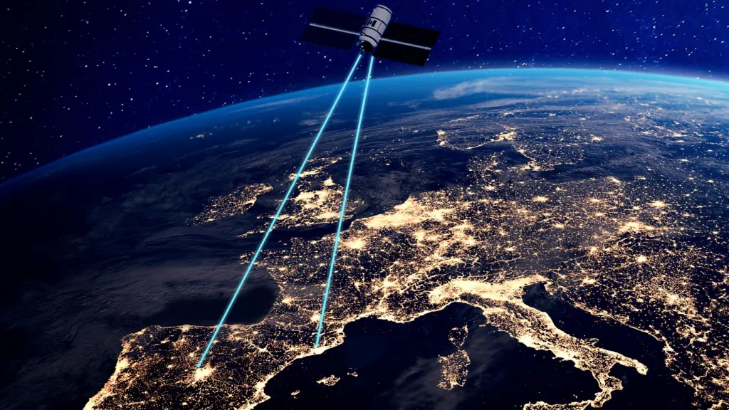 Representación de satélite de distribución cuántica de claves