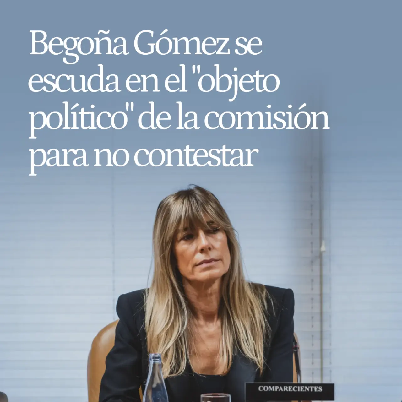 Begoña Gómez se escuda en el "evidente objetivo político" de la comisión: no contesta sobre el máster ni su financiación