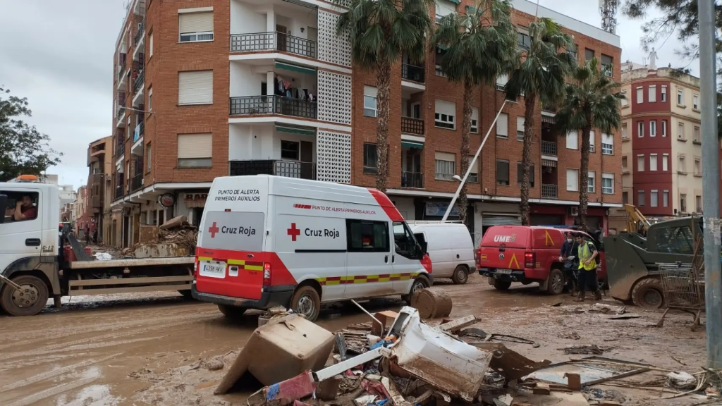 Cruz Roja en la Comunidad Valenciana tras la DANA. Foto: El Español.