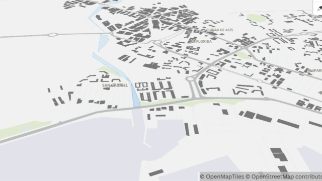 Un mapa donde se muestra en azul las zonas con probabilidades de inundarse en 10 años en Alicante.