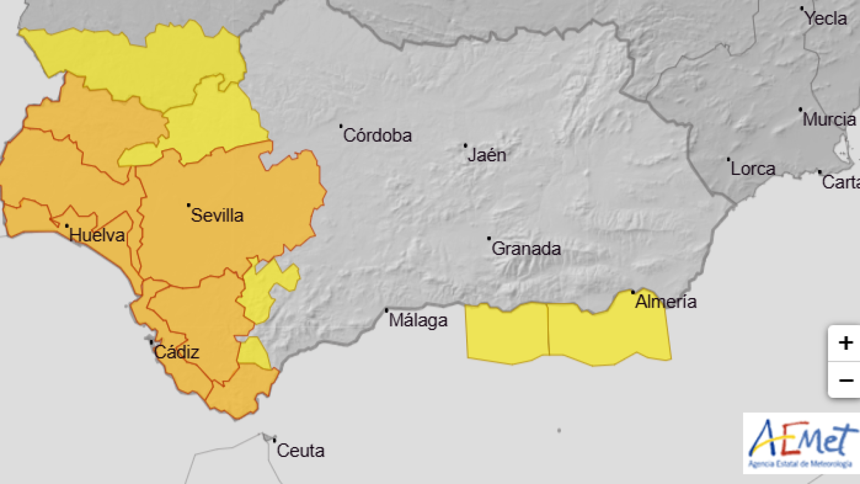 Málaga queda libre de avisos por fuertes lluvias.