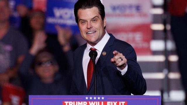 Matt Gaetz, en un mitin trumpista de campaña en Nevada.