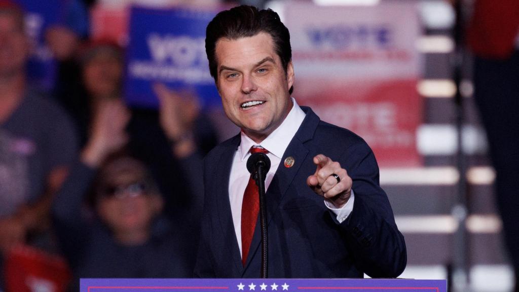 Matt Gaetz, en un mitin trumpista de campaña en Nevada.