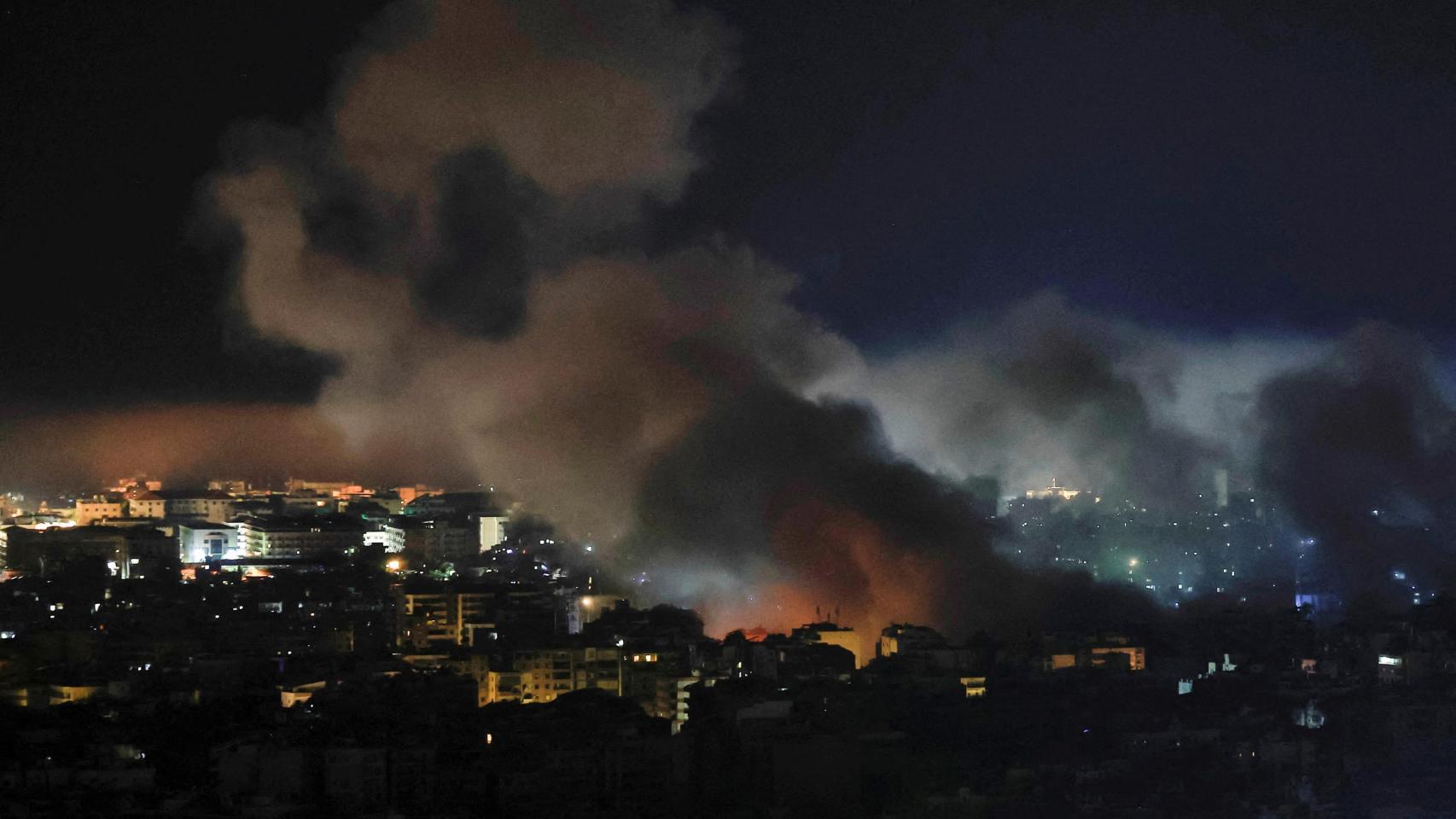 Imagen de las últimas hostilidades entre Israel y Líbano en la ciudad libanesa de Baabda.