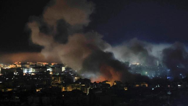 Imagen de las últimas hostilidades entre Israel y Líbano en la ciudad libanesa de Baabda.