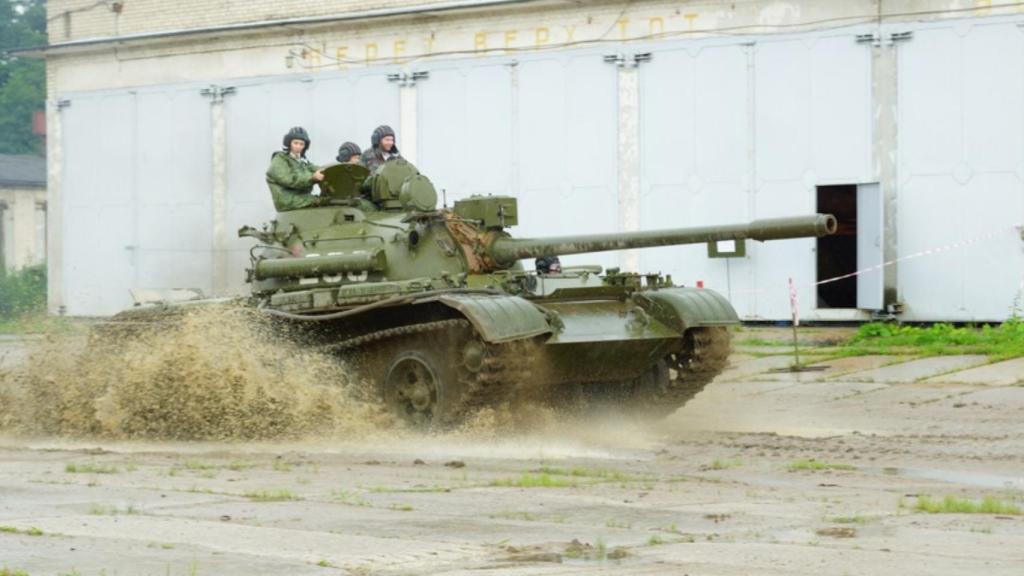 Un tanque T-55 en las instalaciones de Mosfilm.