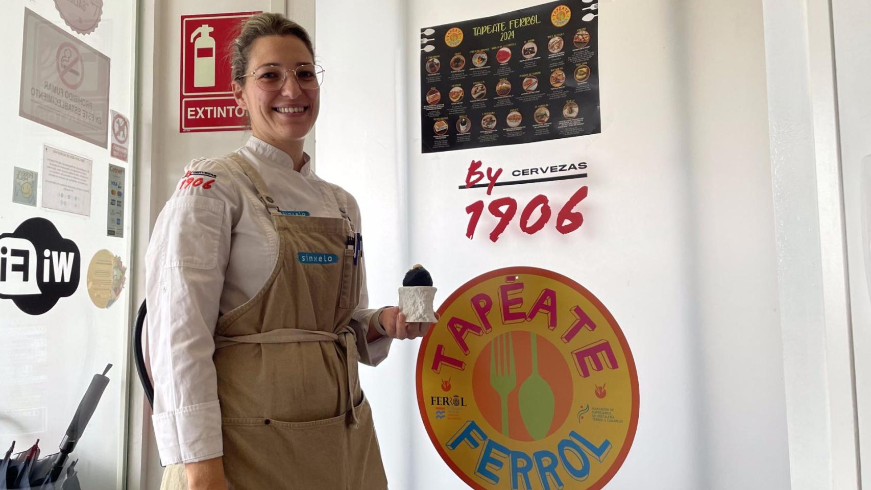 Laura Castiñeira, jefa de sala de Sinxelo, ganadores de ‘Tapéate Ferrol 2023’.