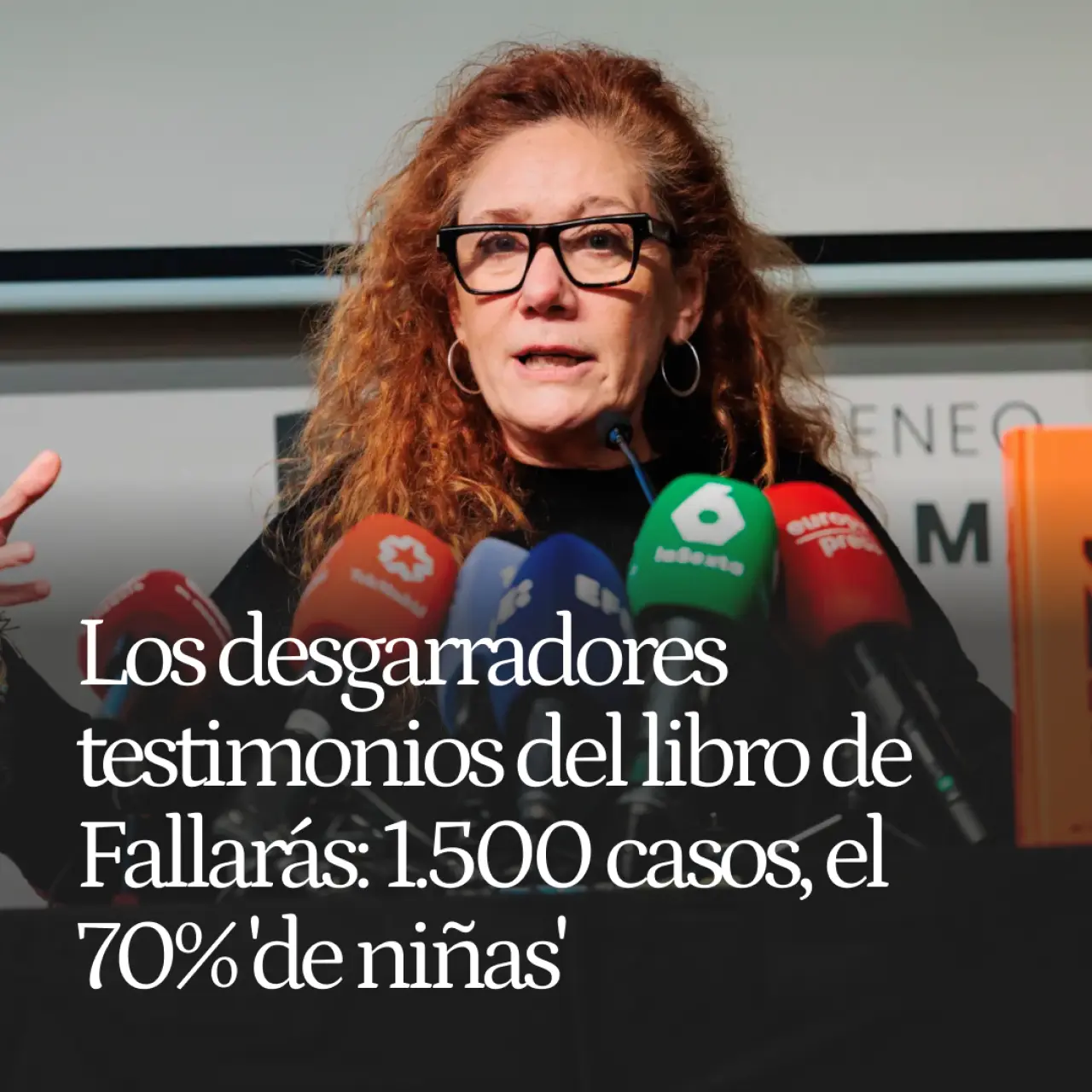 Los desgarradores testimonios del libro de Cristina Fallarás: relata 1.500 casos, el 70% "de niñas" incluso de cuatro años