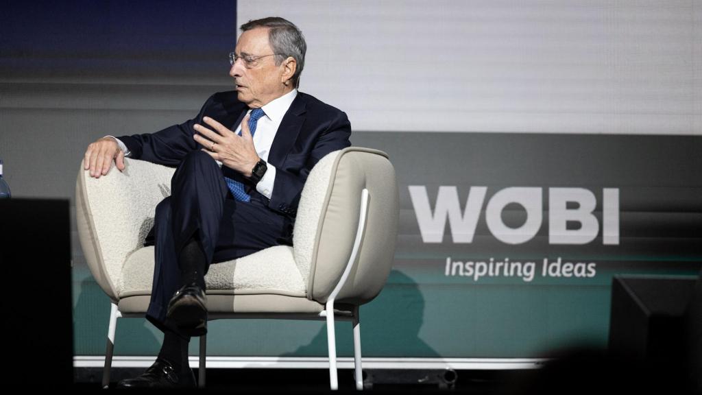 Mario Draghi esta semana en el WOBI de Madrid.